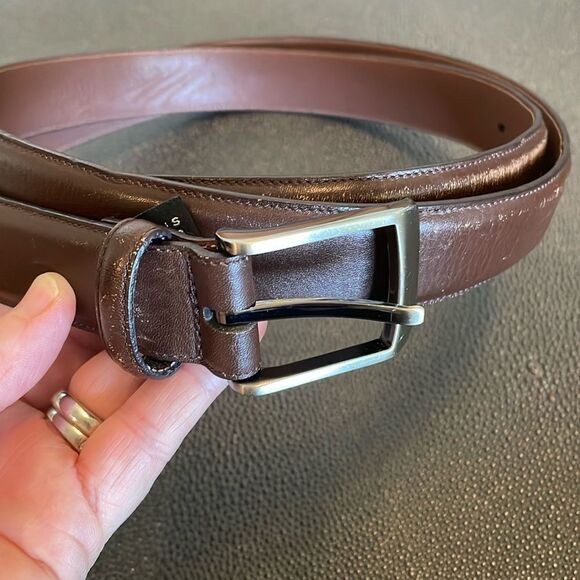 Perry Ellis portfolio brown Leather belt size 44 - Picture 1 of 8